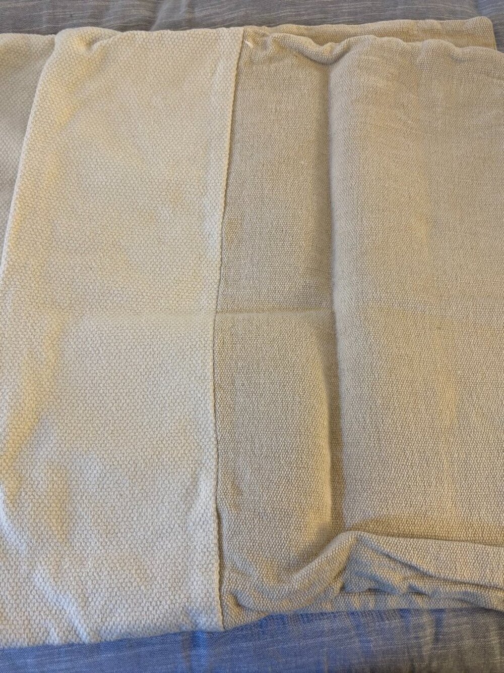 West Elm Cotton Canvas Pair of White and Cream 24"x24" Pillow Covers NWOT